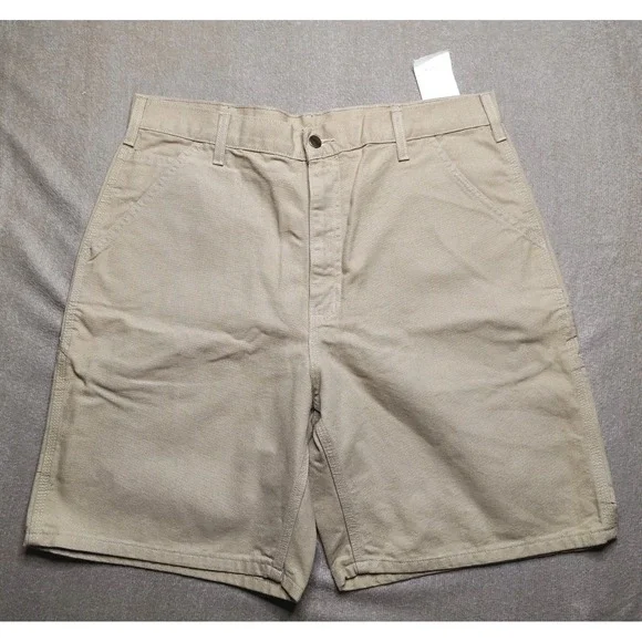 Vintage Carhartt Shorts Men's 34 Beige B25 WET Duck Canvas Carpenter Work - Picture 2 of 7